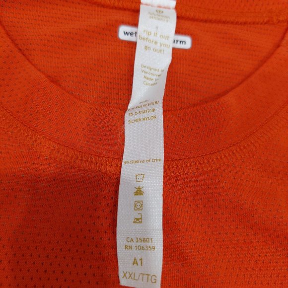 Lululemon Orange Silverescent Training Short Tee, Men's 2XL - Picture 3 of 9